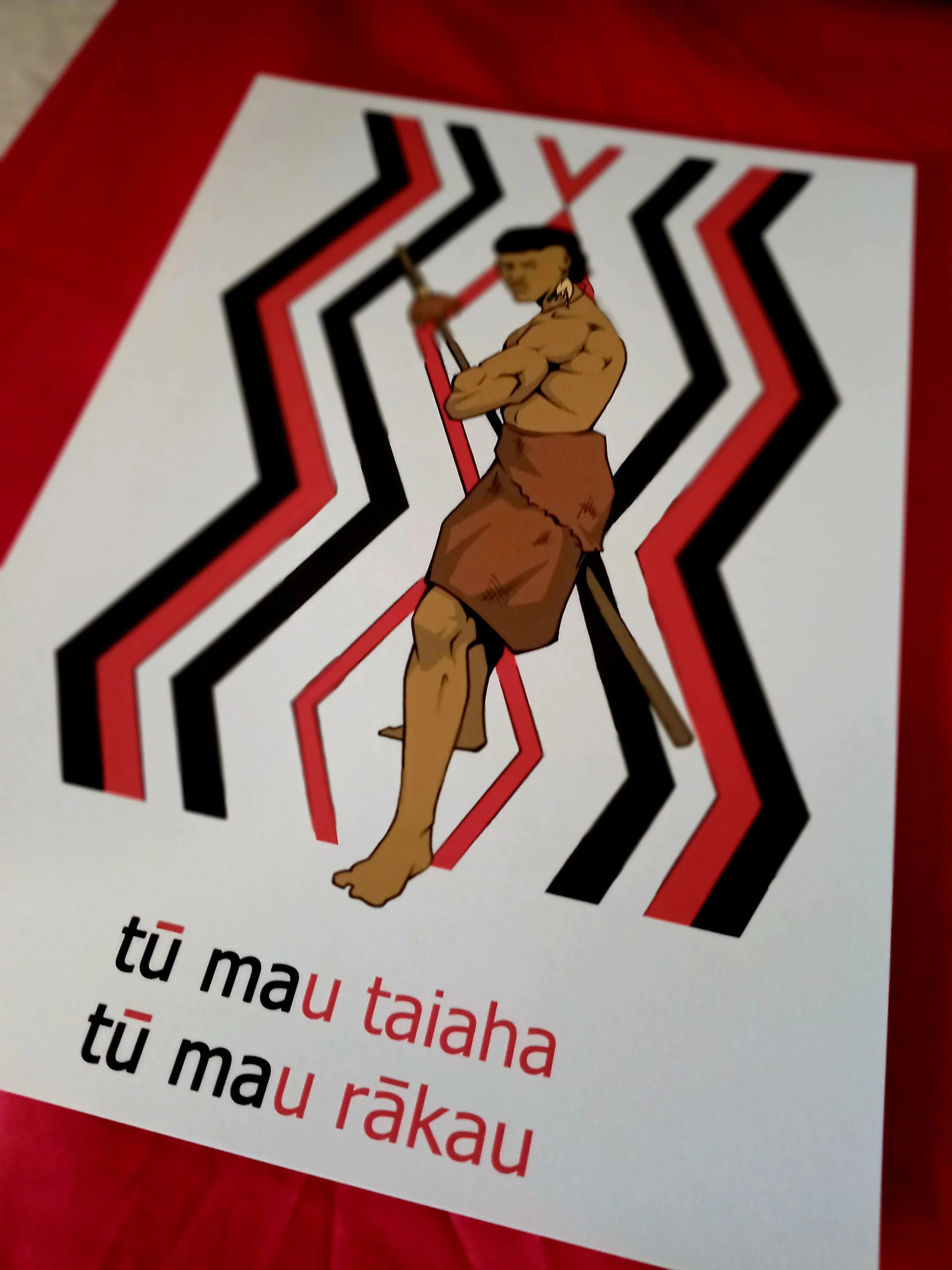 Te Tāne Māori art print featuring the Waharua pattern, symbolising unity, partnership, strength, and leadership within the whānau.