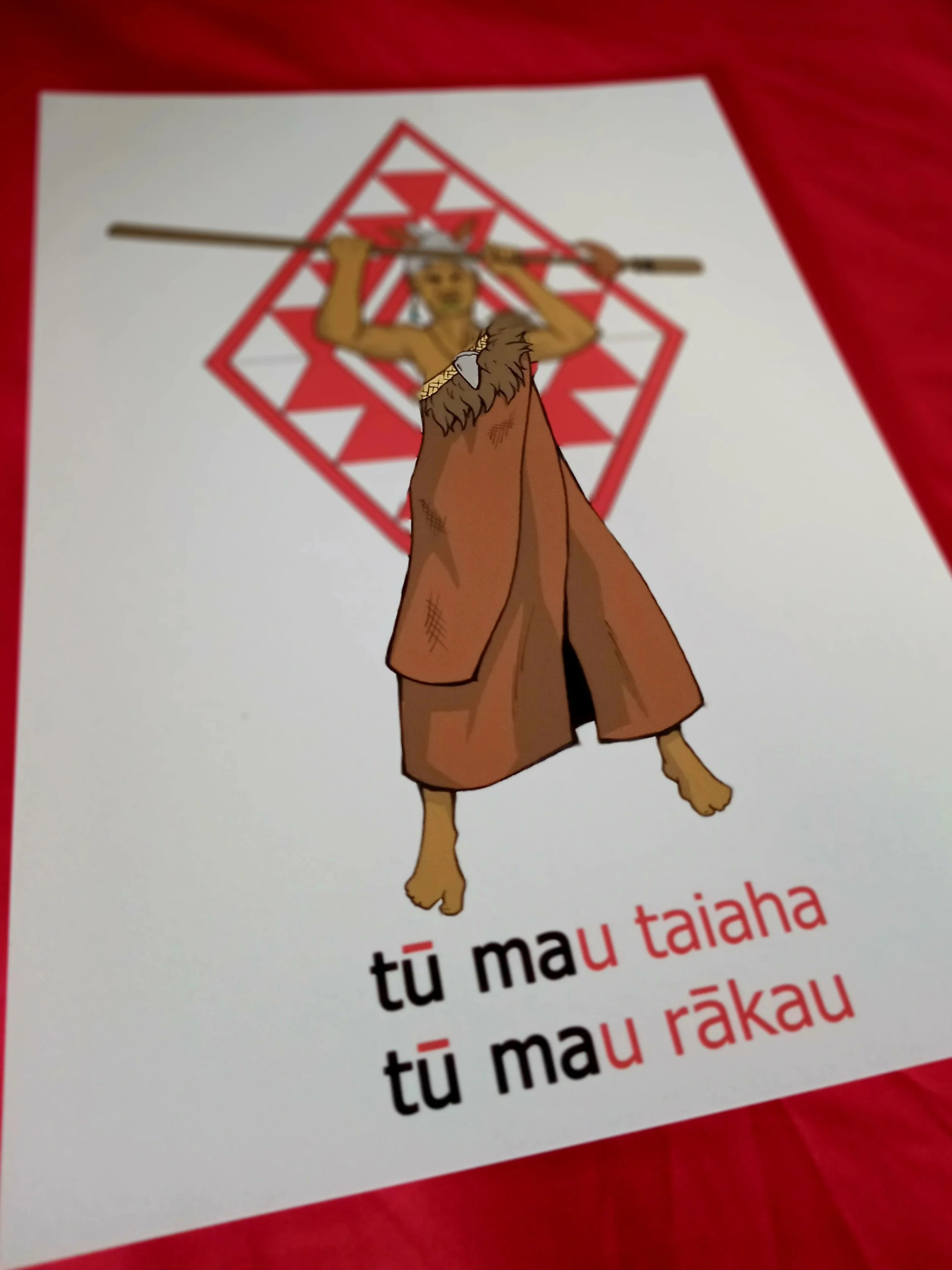 Te Kuia Māori art print featuring the Pātiki pattern, symbolising abundance, nourishment, wisdom, and the nurturing role of kuia within the whānau.