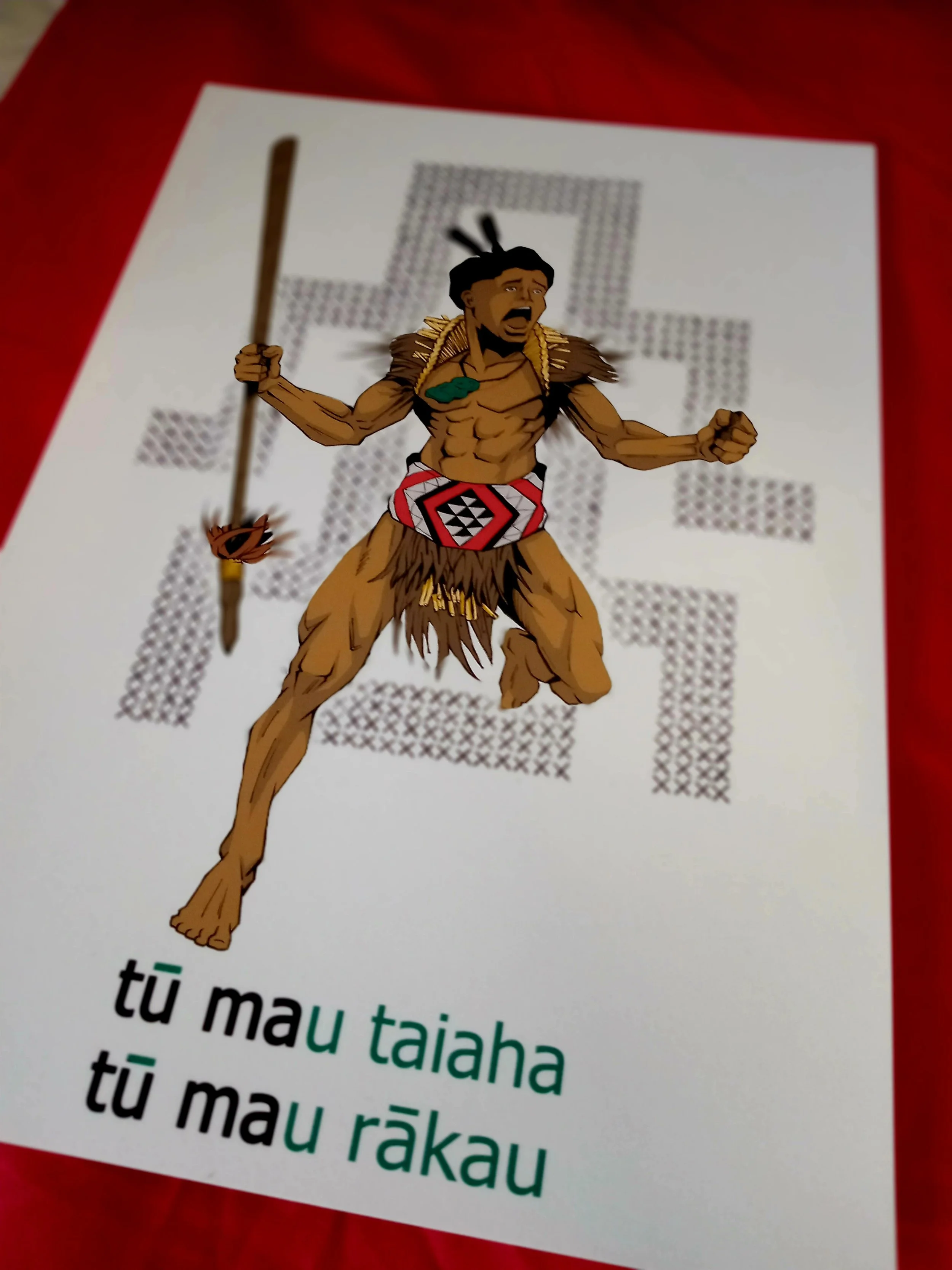 Te Tama Māori art print featuring the Poutama pattern, symbolising growth, learning, resilience, and future potential.