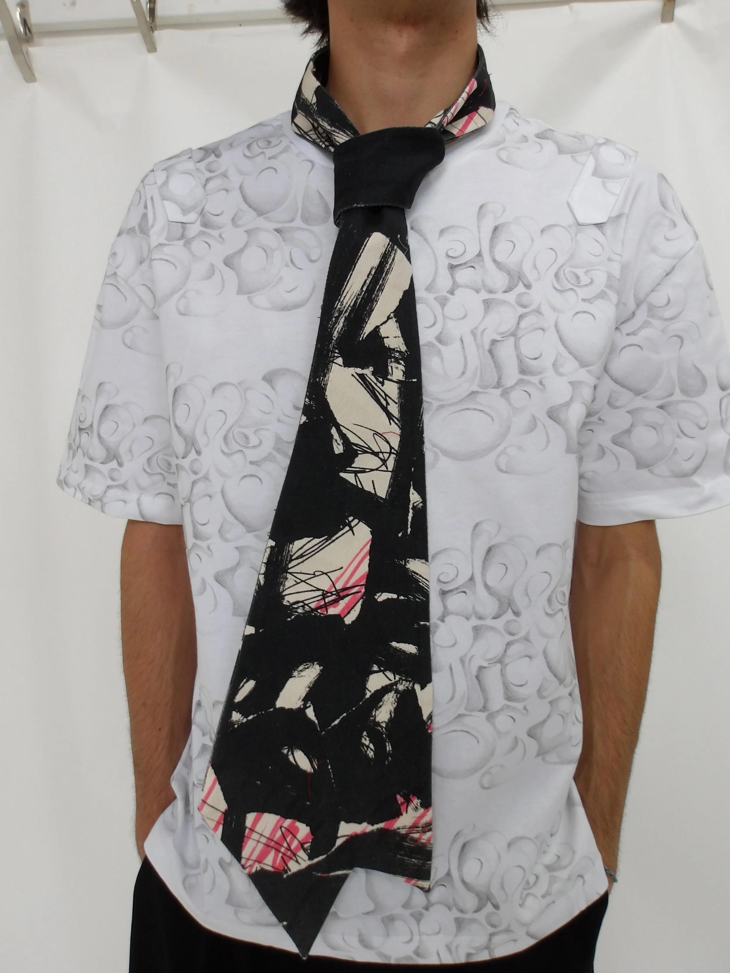 Asymmetric Snap-on Tie - Black