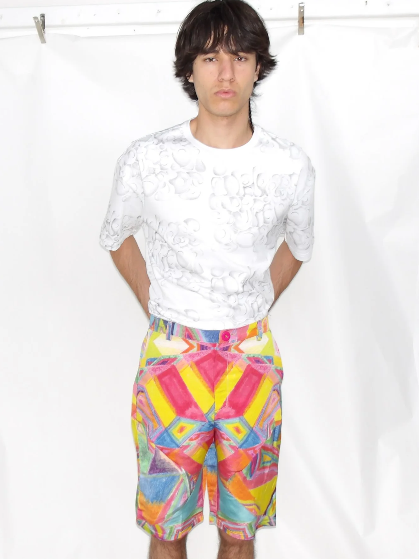 'Pencil Kaleidoscope' Straight Leg Shorts