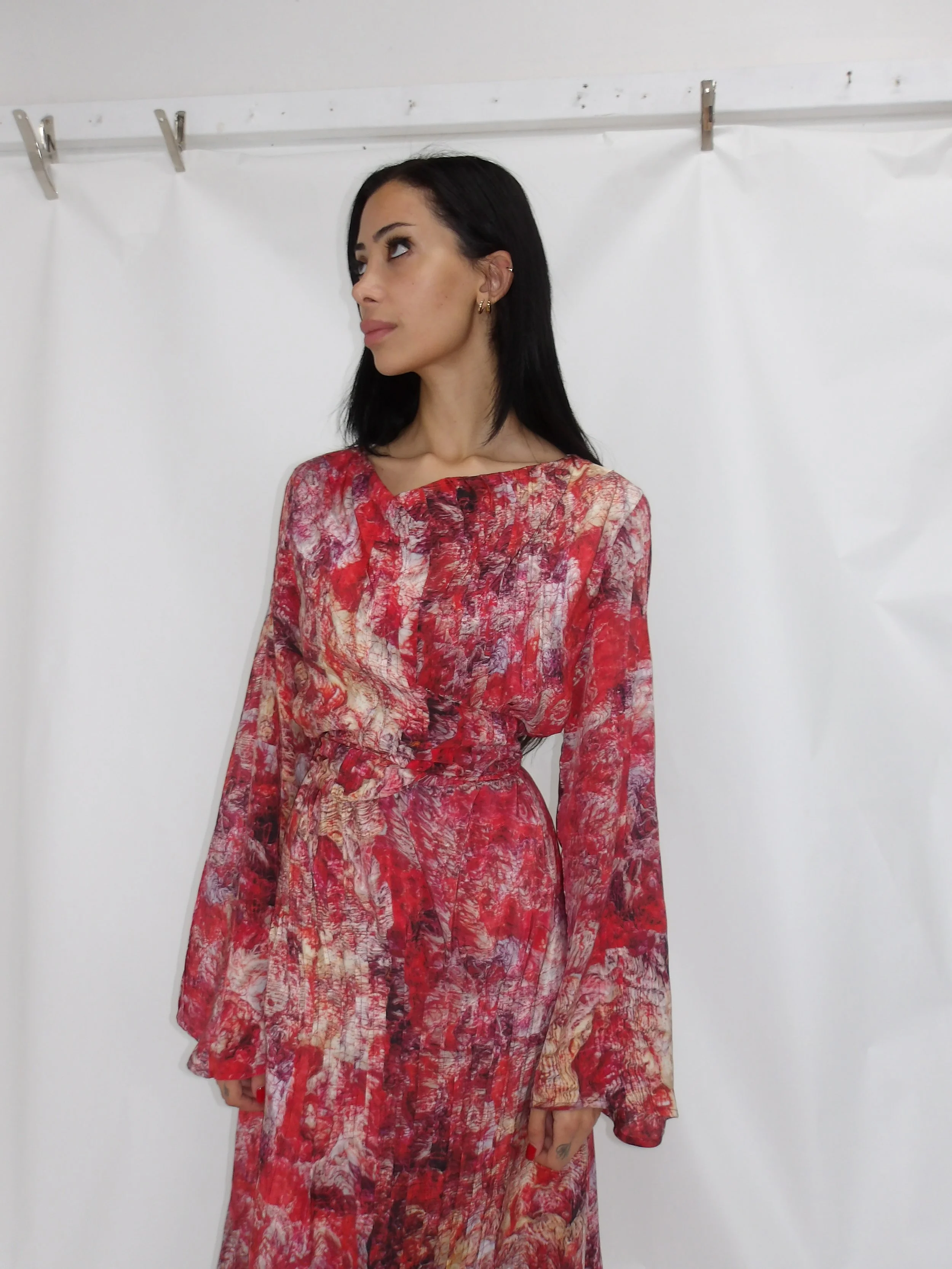 2023 Silk Pin Tuck Dress