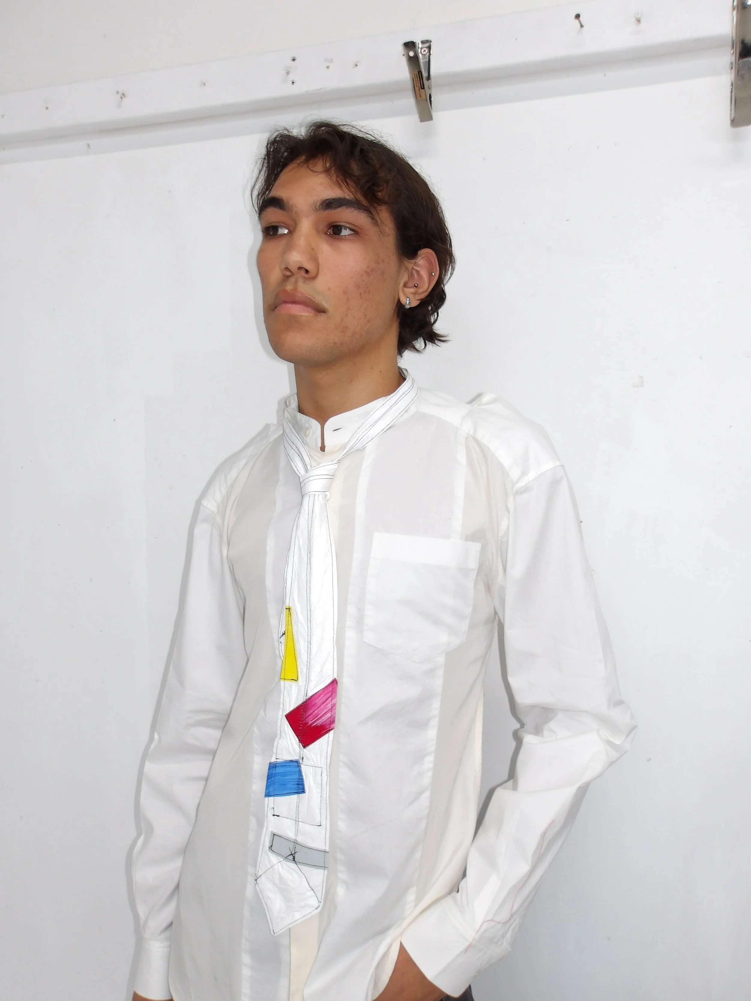 White Primary Colour Tie