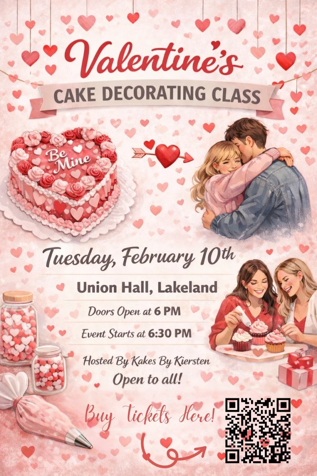 Valentine’s cake decorating class 
