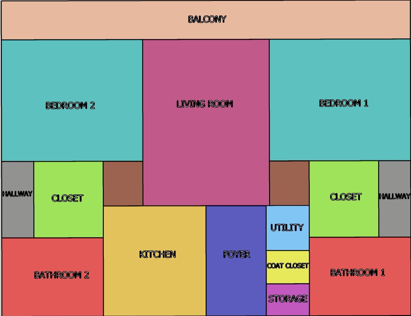 Single Family I – 2 Bed Room, 2 Bath Schematic Design