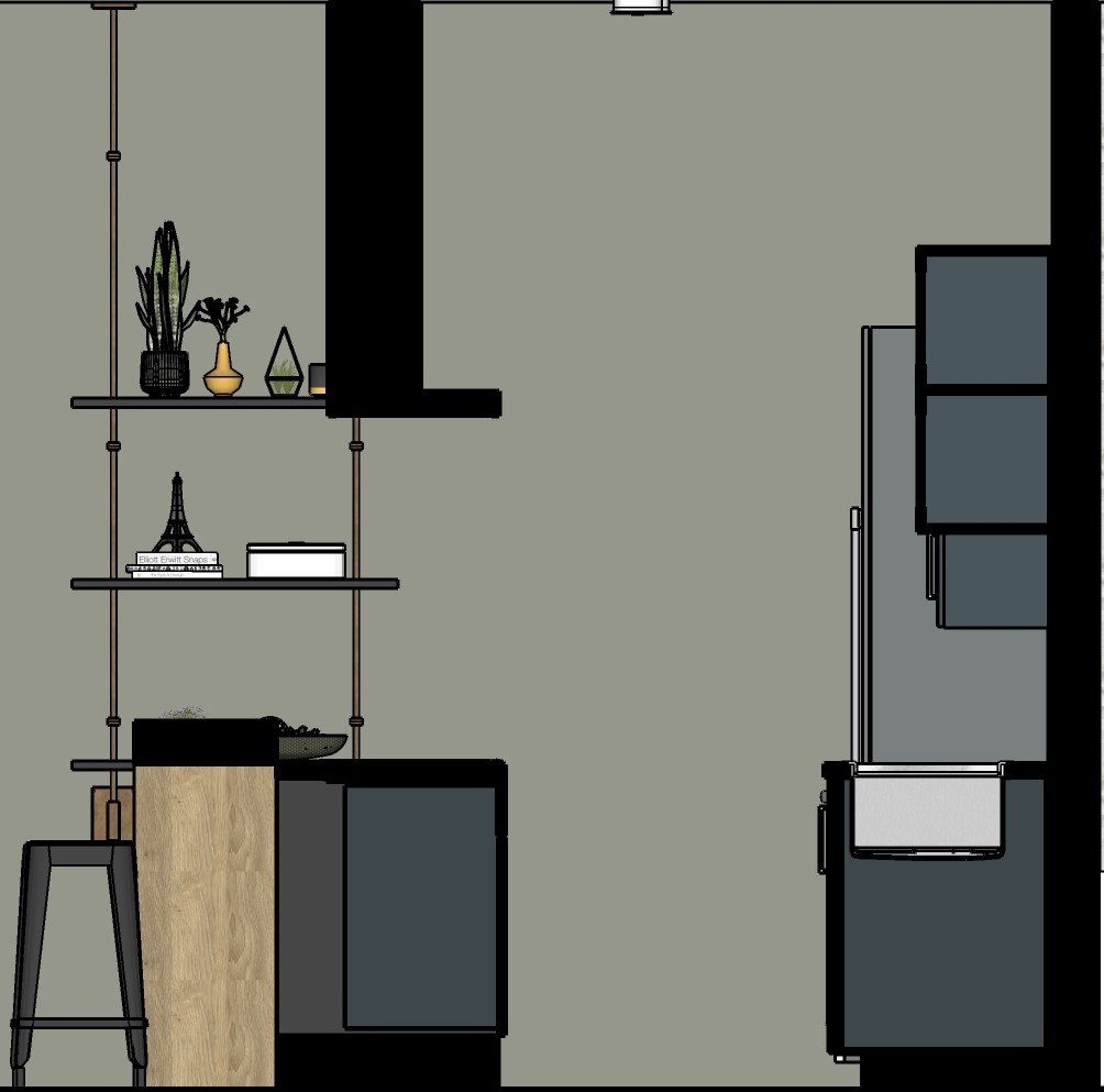 SECTION OF KITCHEN FROM 2 BED 2 BATHROOM UNIT