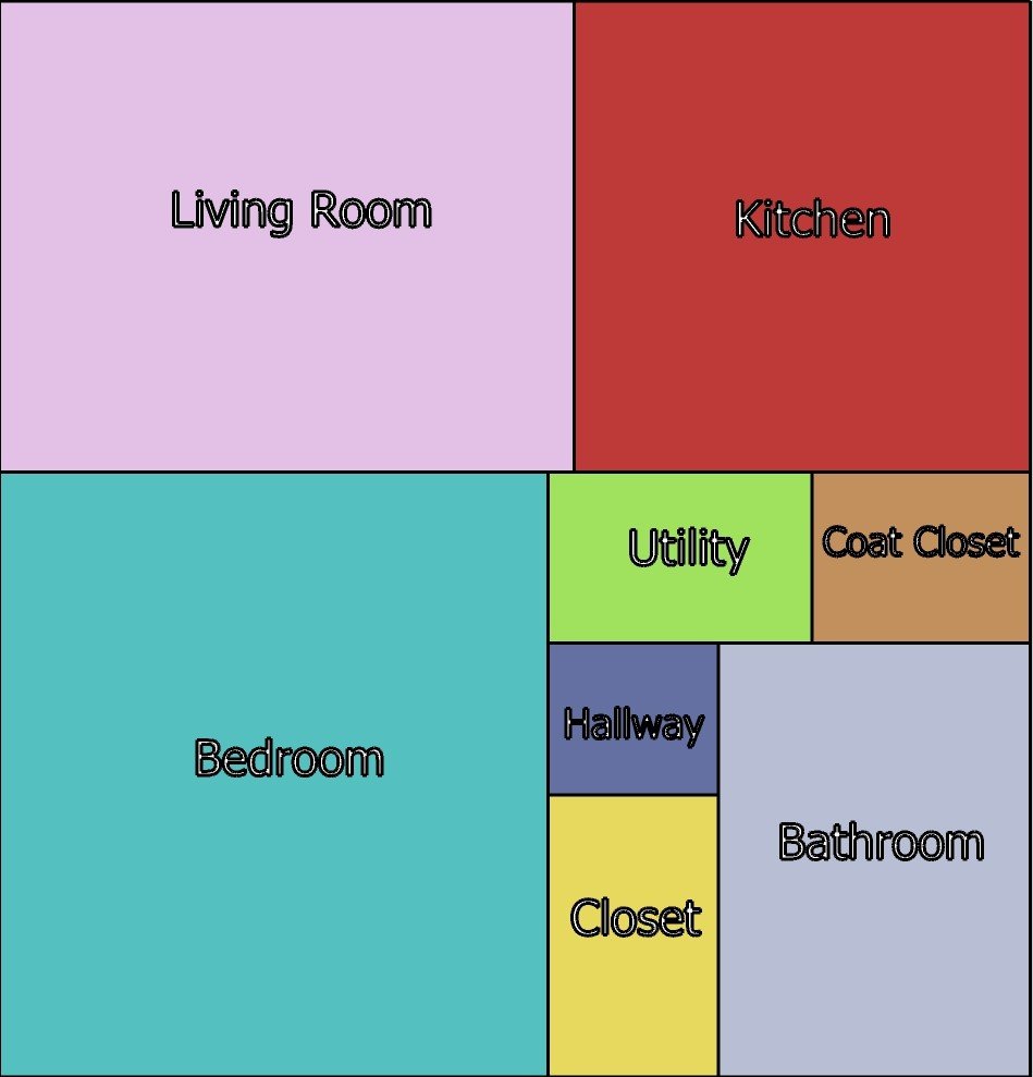 Studio – 1 bath, Kitchenette Schematic Design