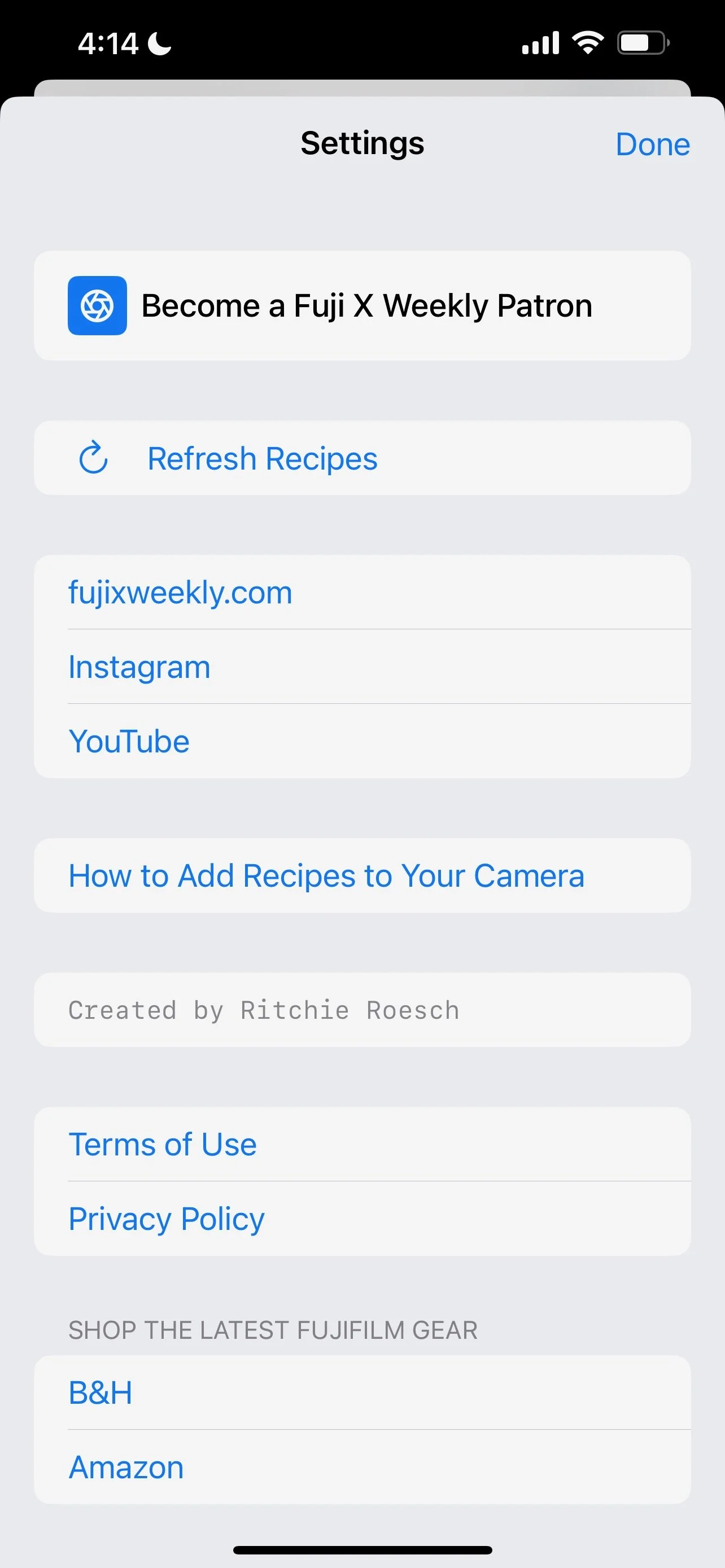 Settings Overlay