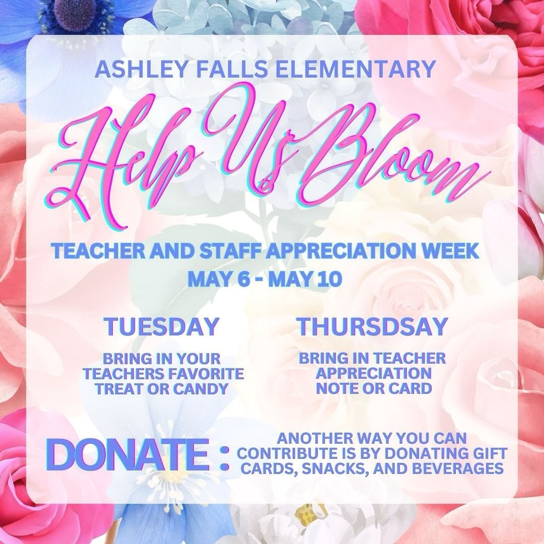 Staff Appreciation Week is coming up May 6th - 10th and we can&rsquo;t wait to shower our staff with lots of love. Please help support this special week by checking out our signup genius. We are in need of many donated items.  Link in bio.
Any questi