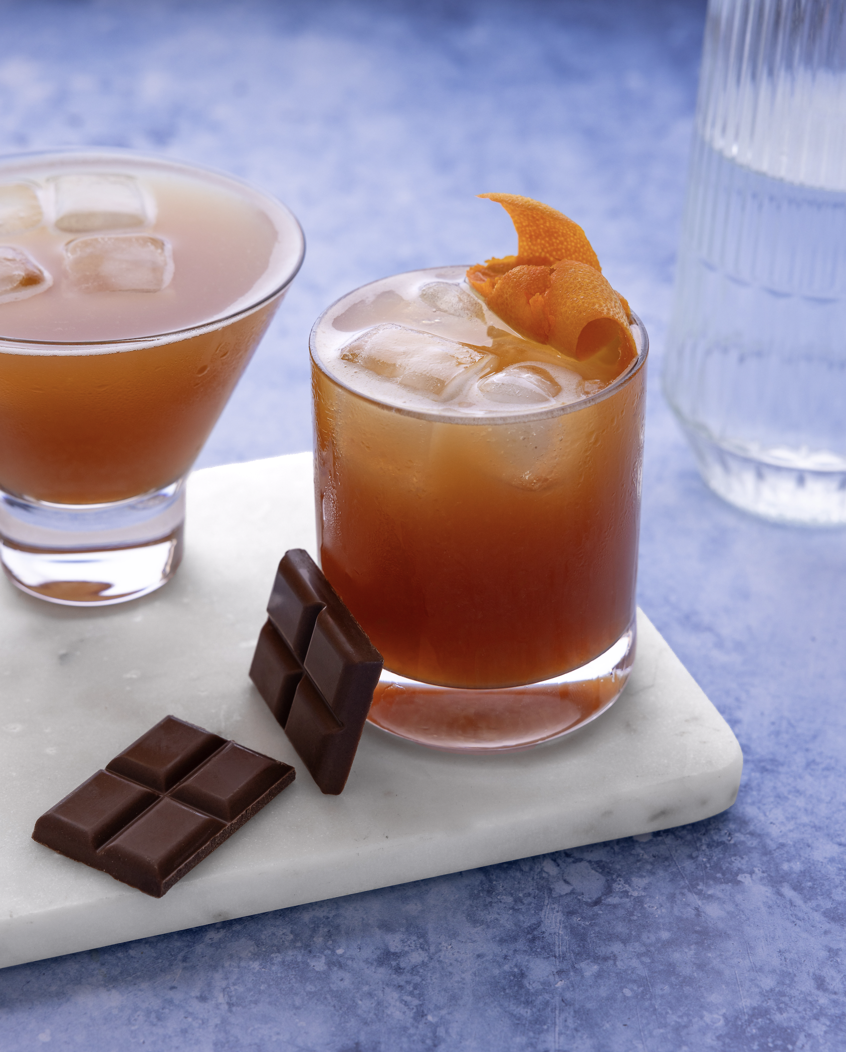 vodka, carob & orange cocktail.