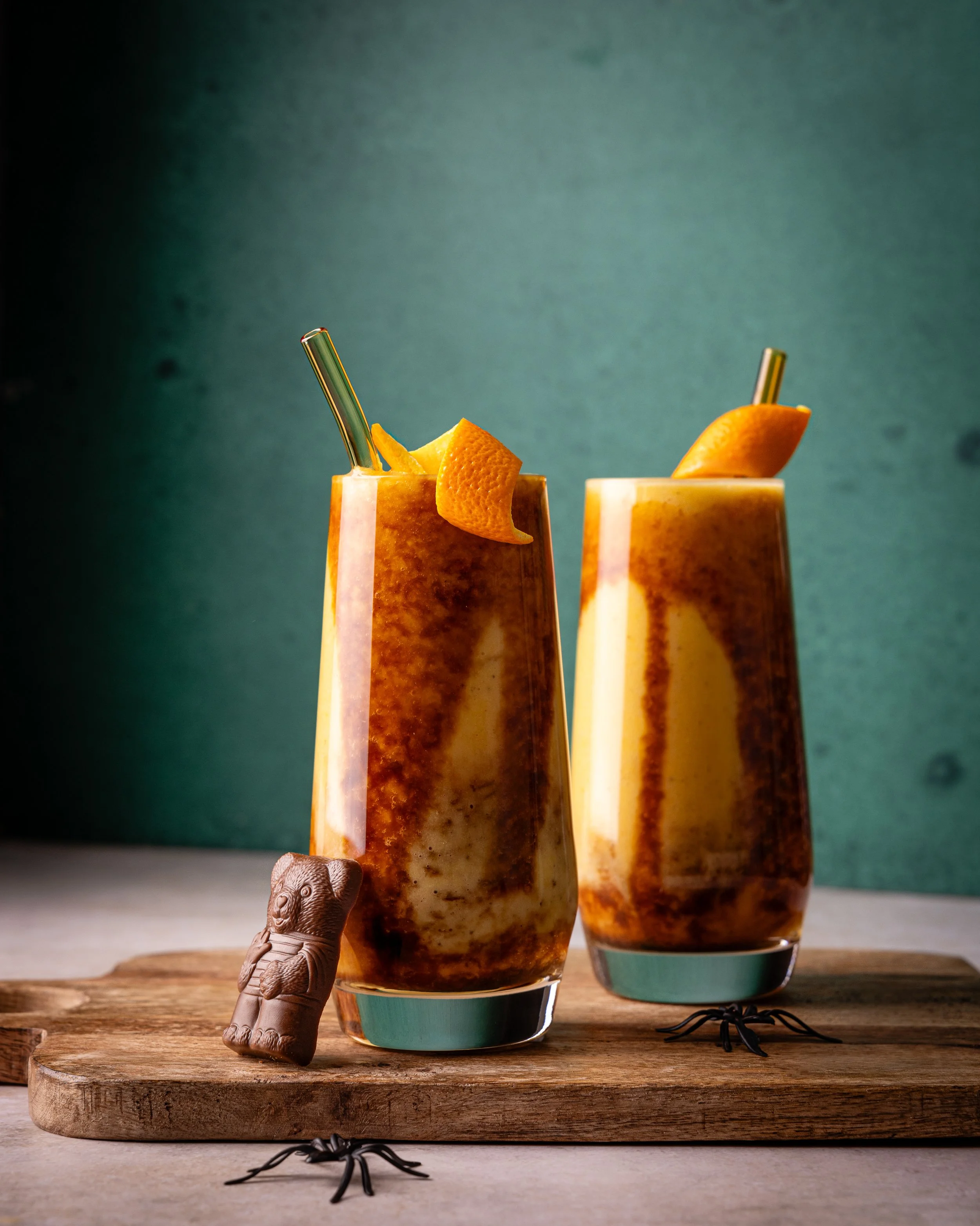 spooky carob orange smoothie.