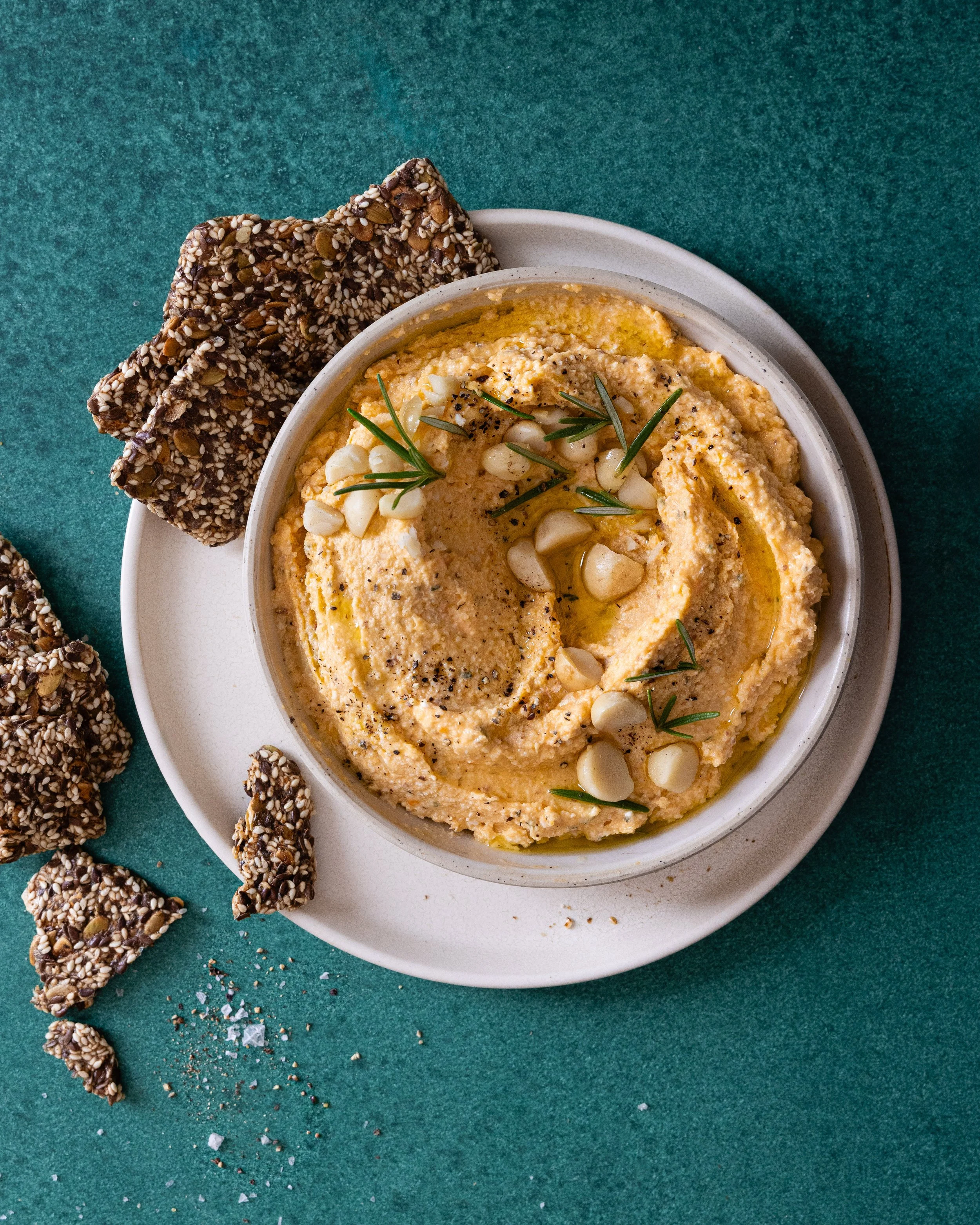 roasted sweet potato & macadamia nut dip.