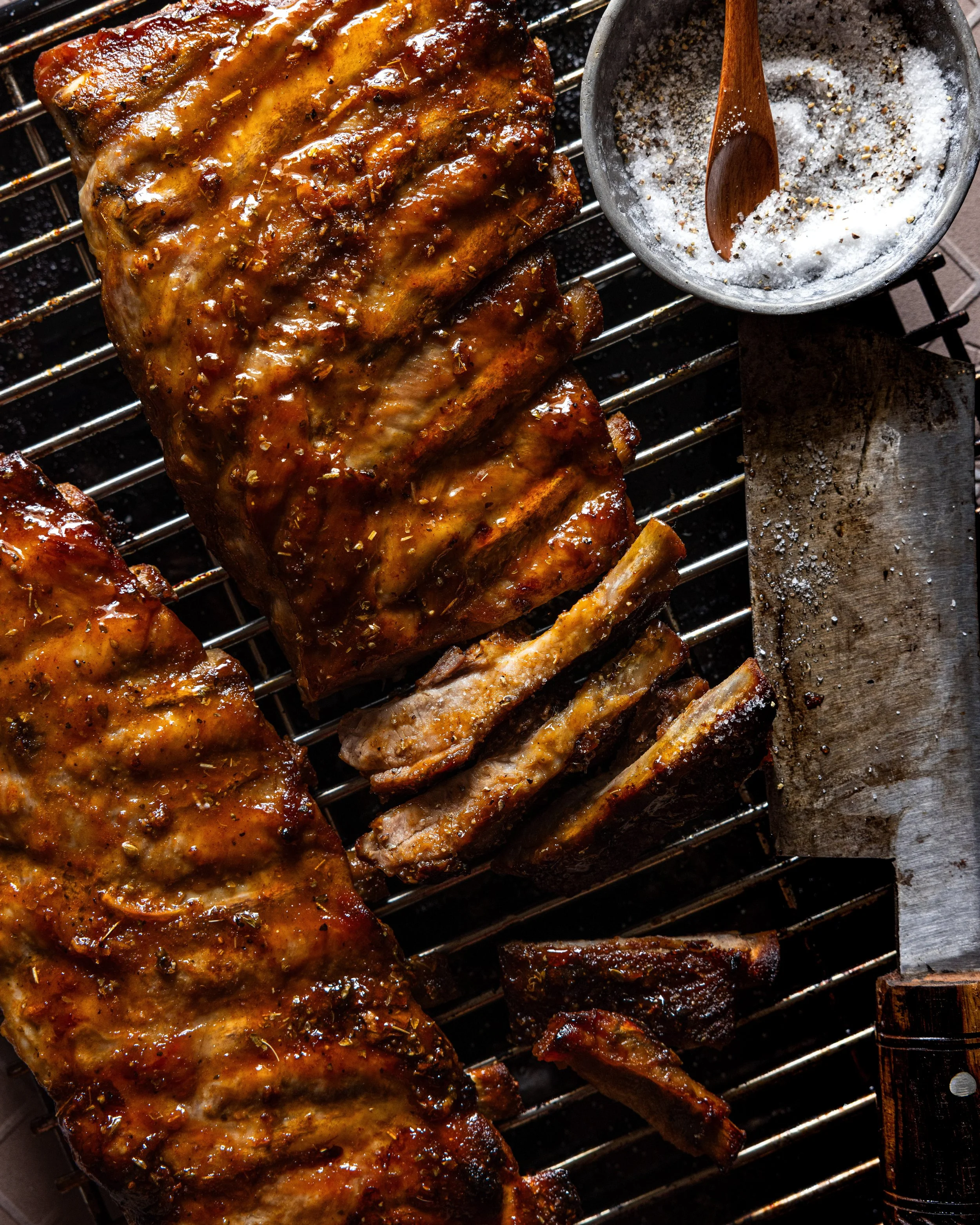 salted honey ovenbaked ribs.