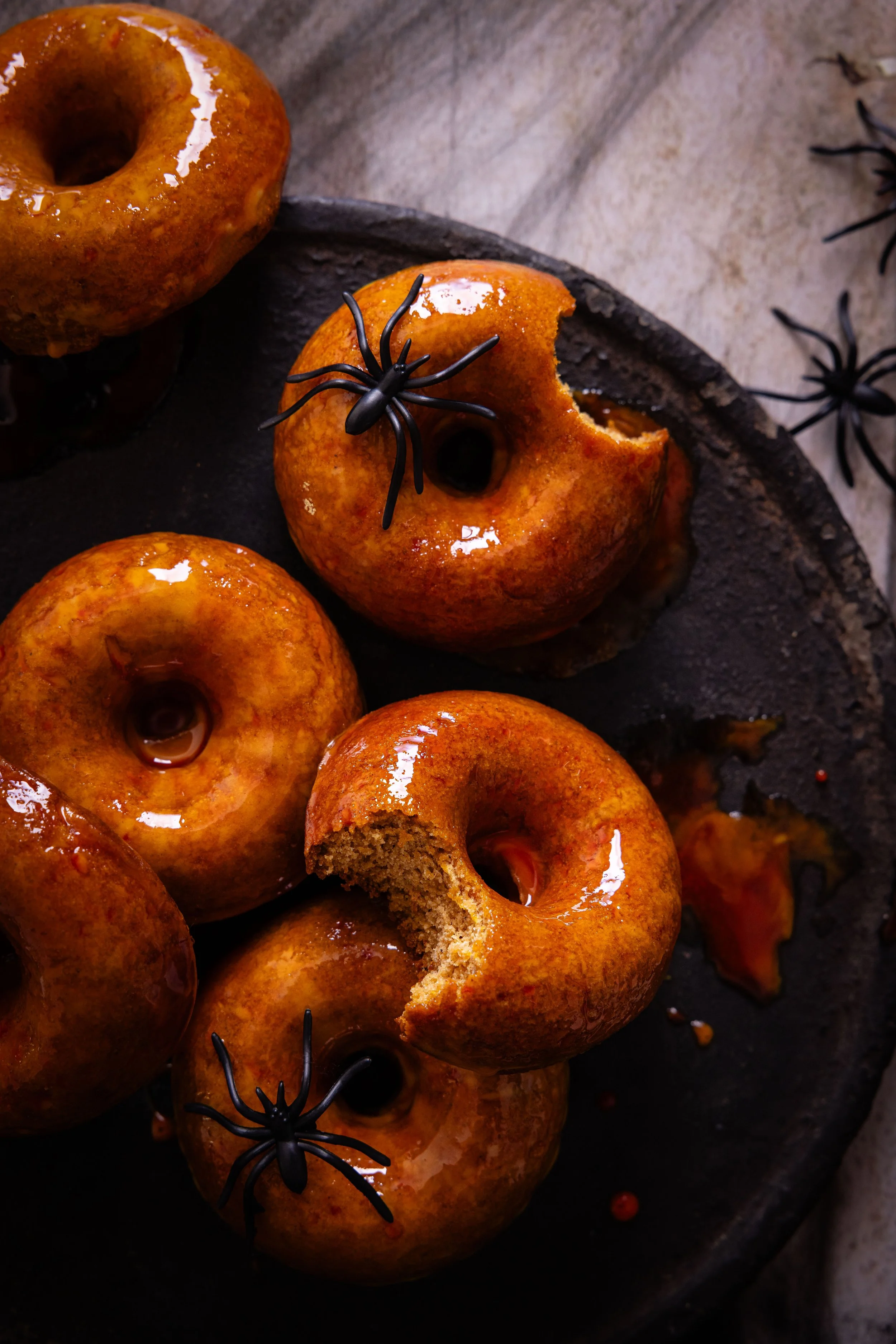spiced sweet potato doughnuts.