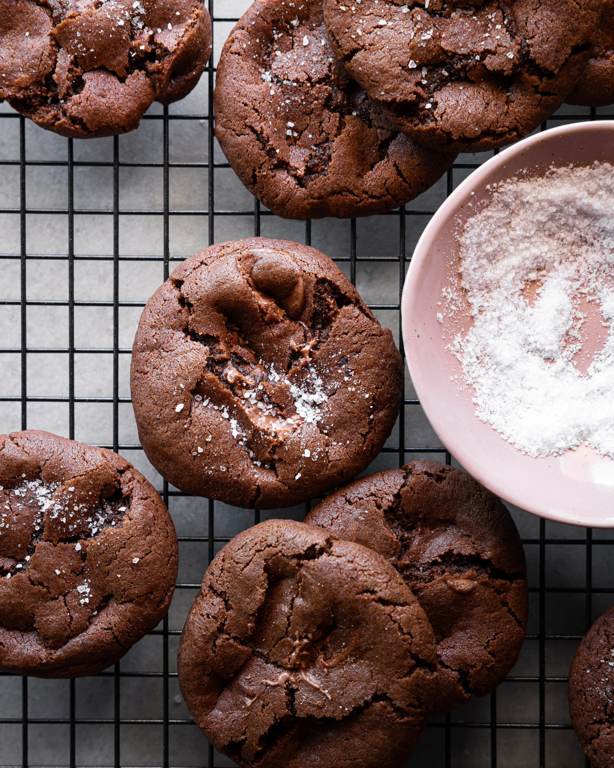 salted double chocolate cookies.