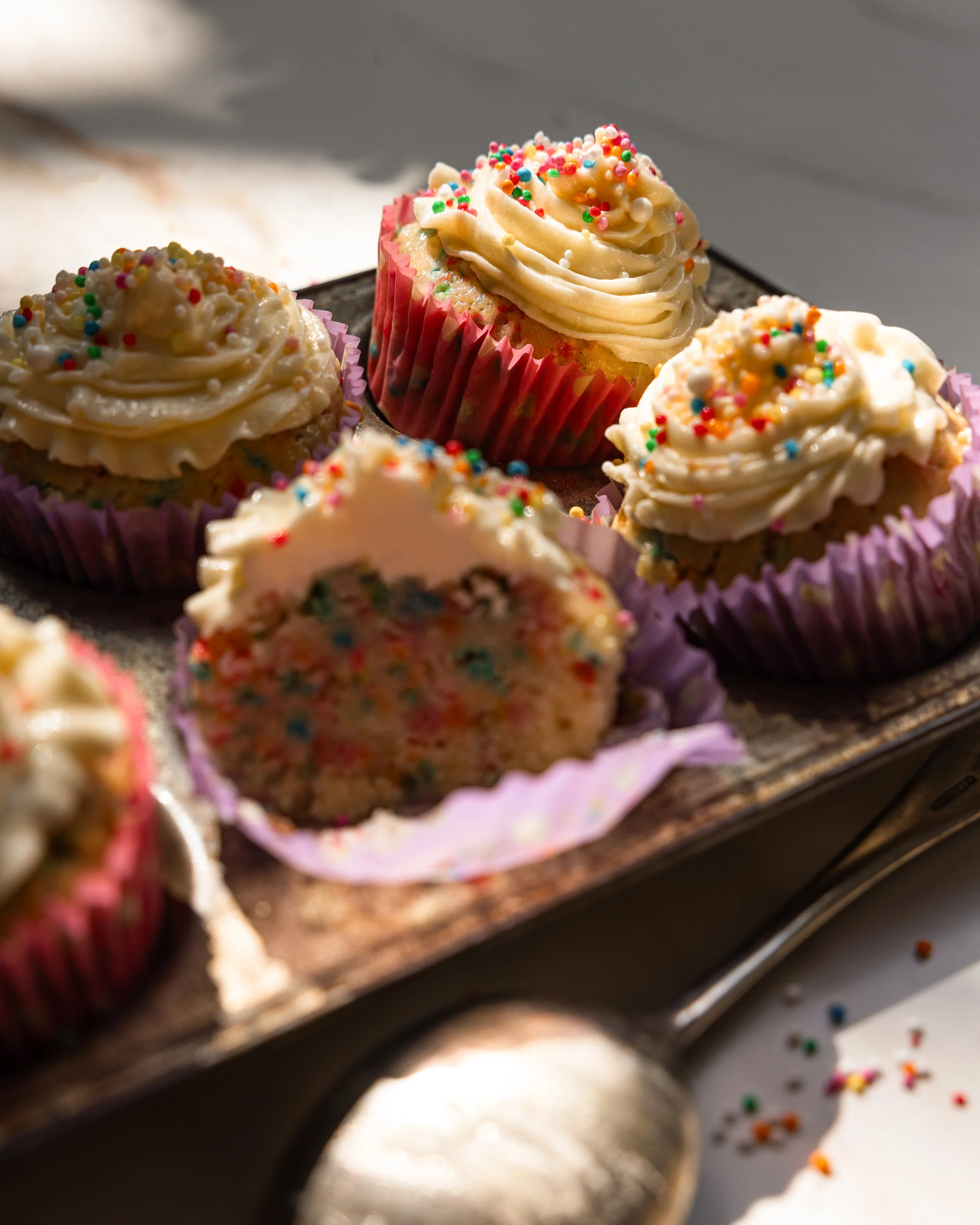 confetti cupcakes.