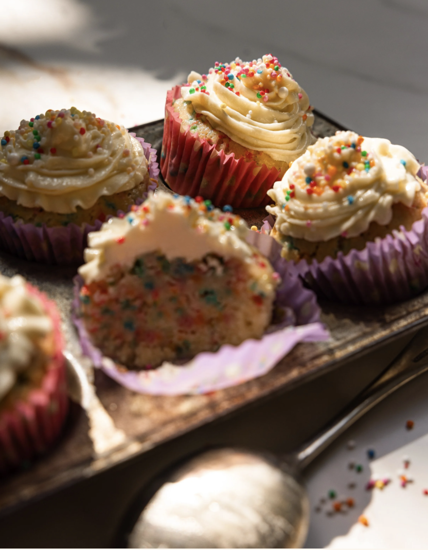 confetti cupcakes.