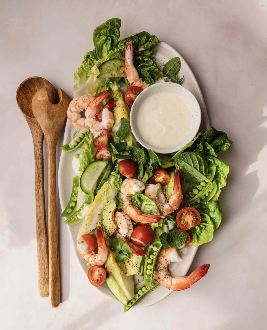 spring prawn salad.