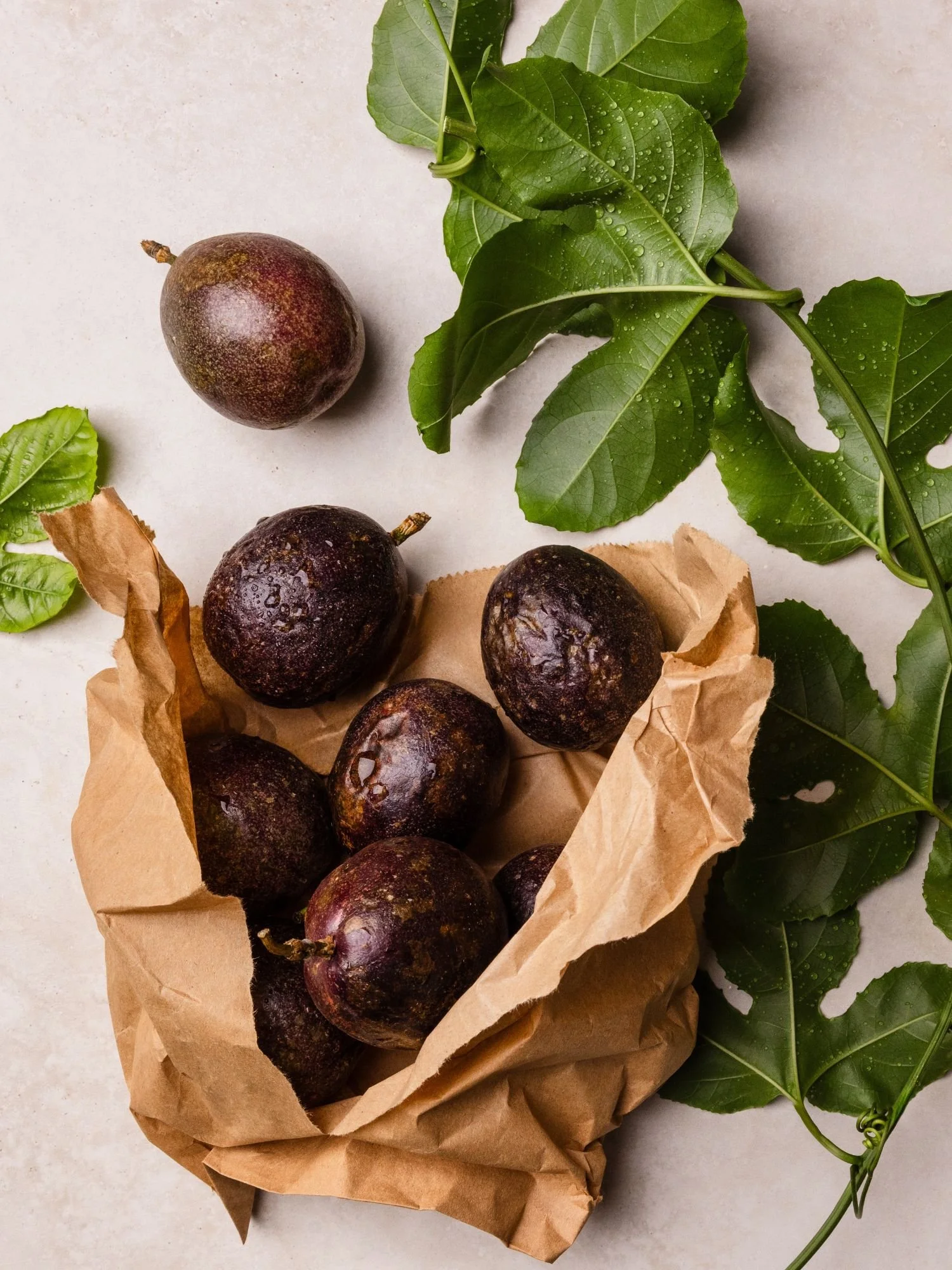 Fresh Australian Passionfruit in a brown paper bag