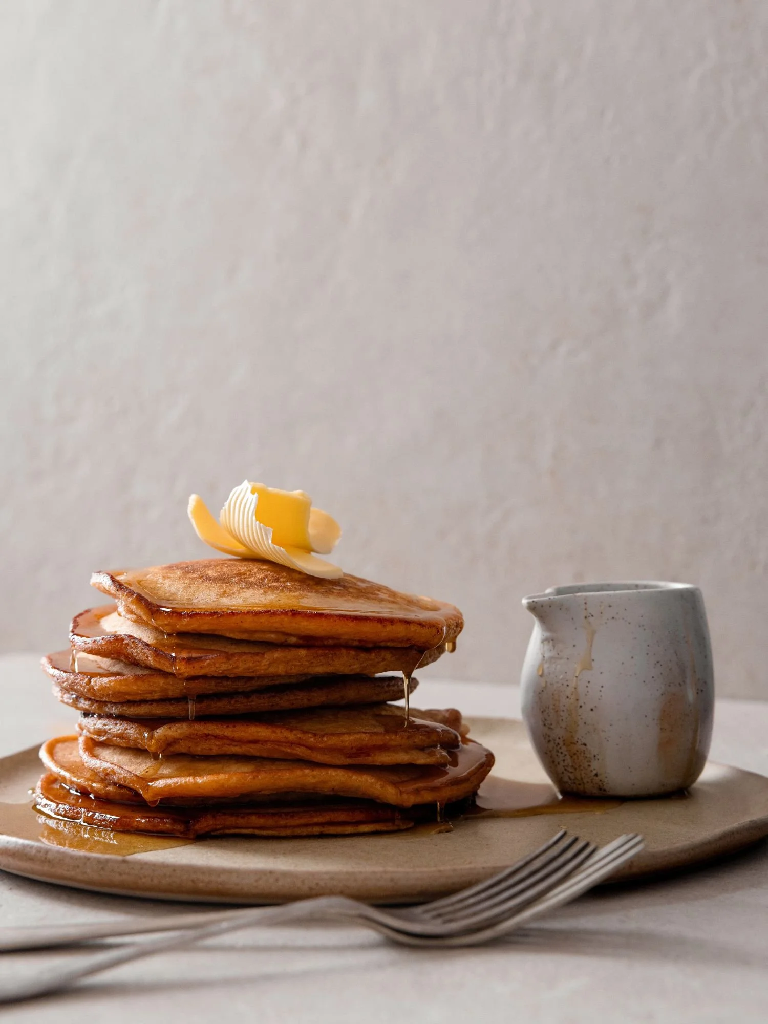 Sweet Potato Australia sweet potato pancake stack with butter on top