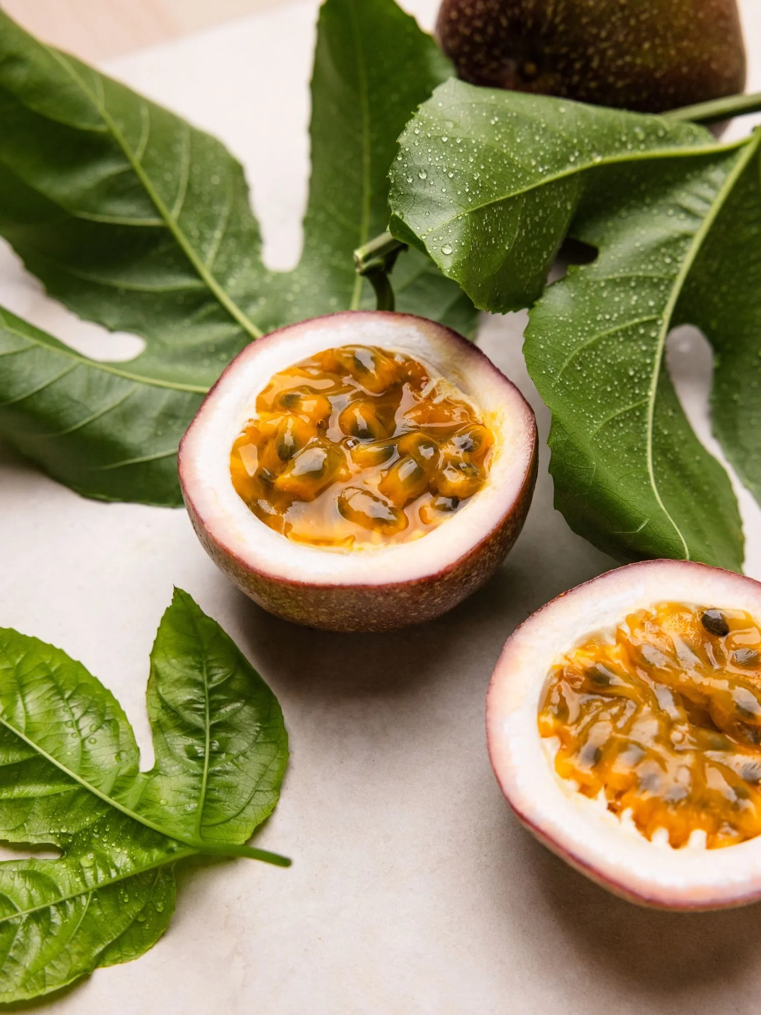 Fresh passionfruit from Australian Passionfruit cut open