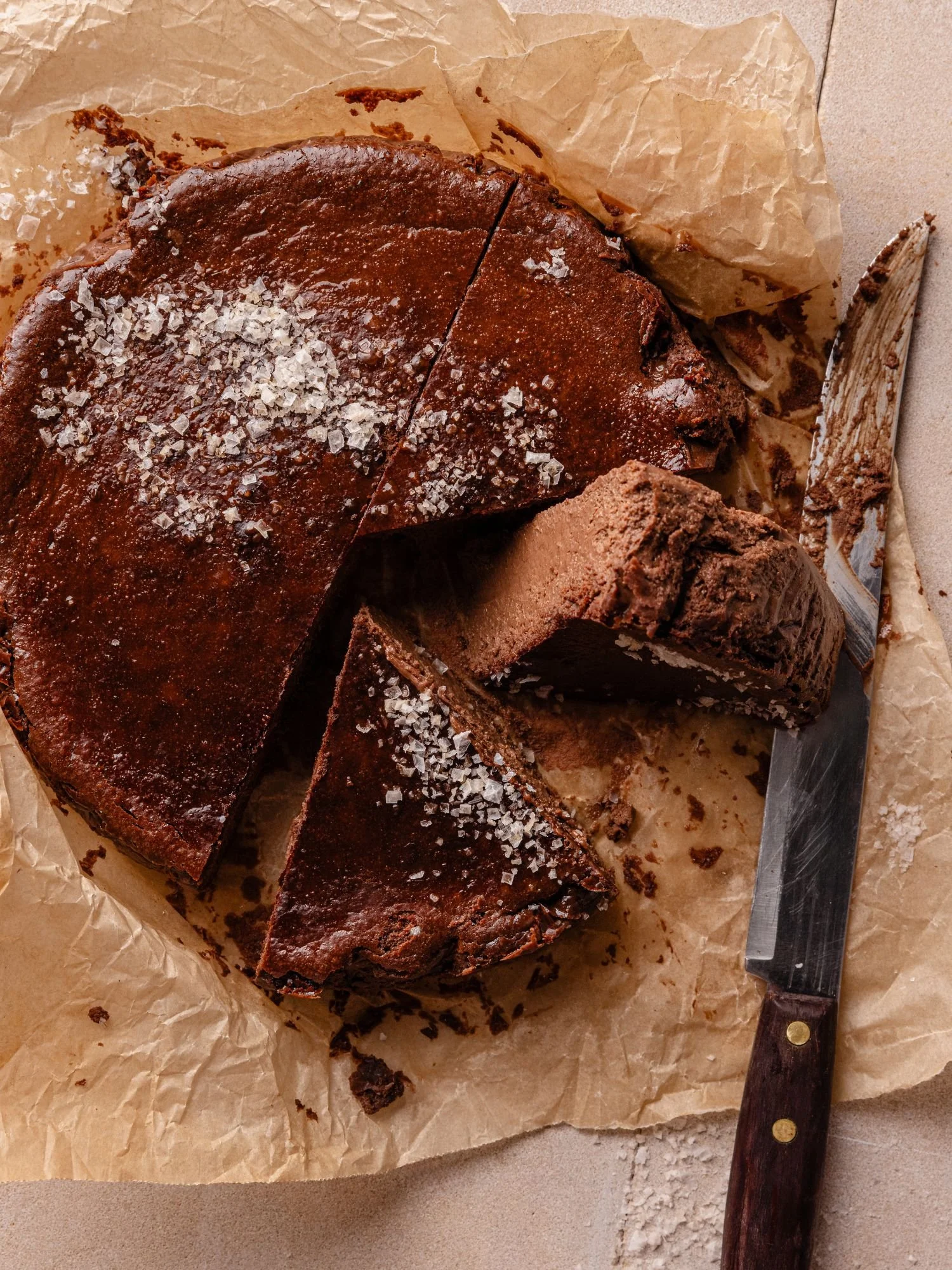 Salted Basque cheesecake with Murray River Salt