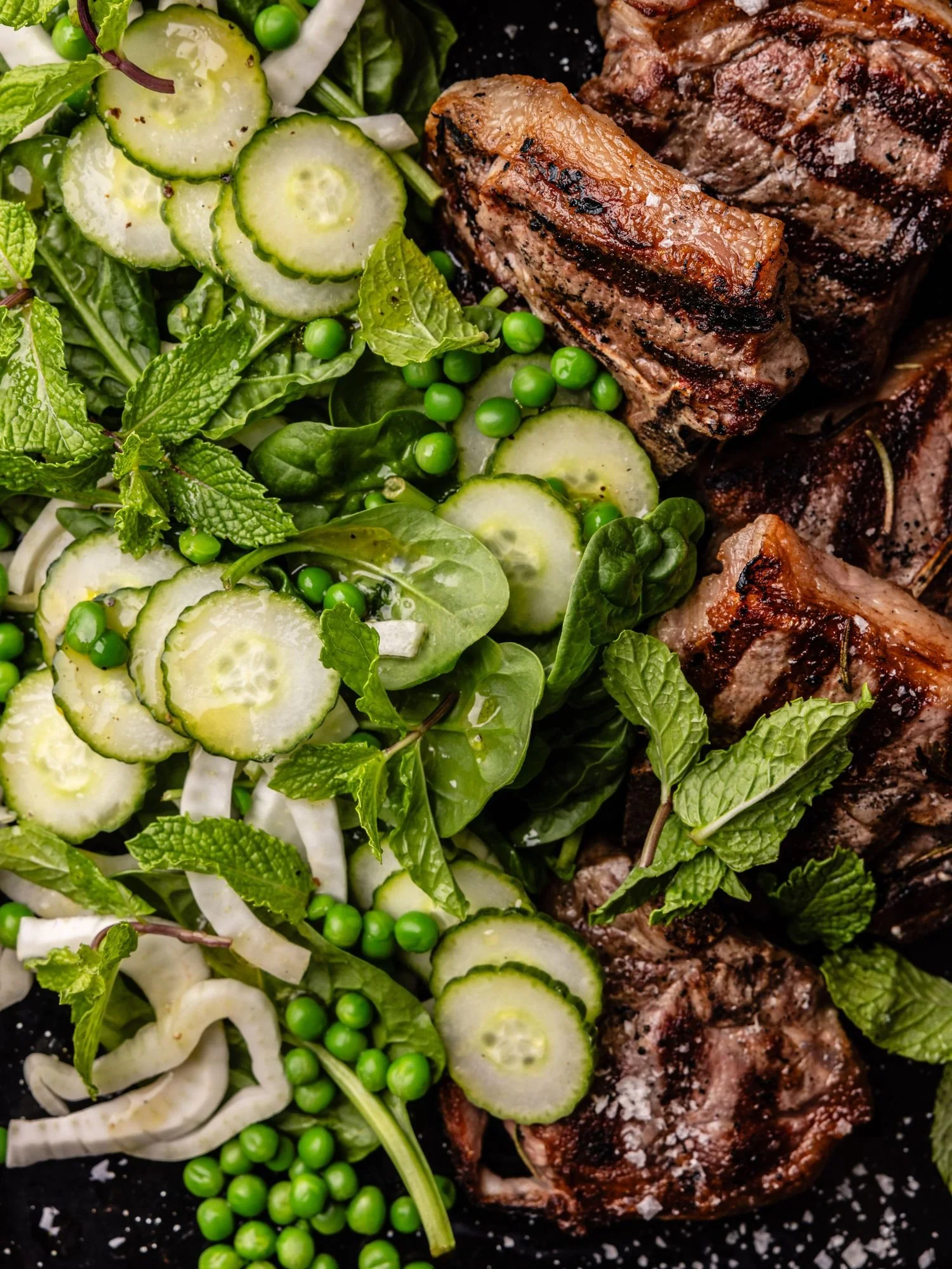Meat on James Street lamb cutlets with spring salad