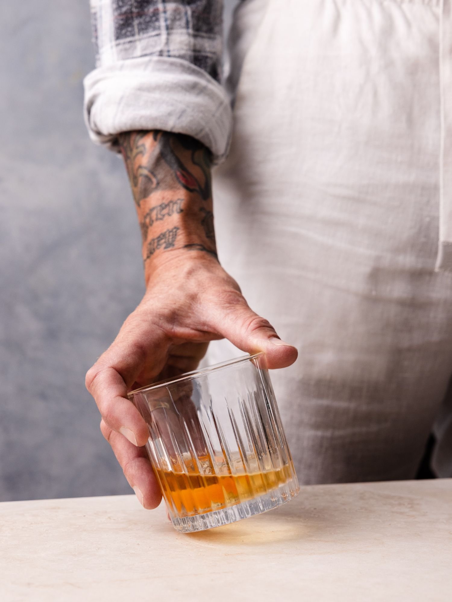 Cape Grim tallow washed whisky in a glass