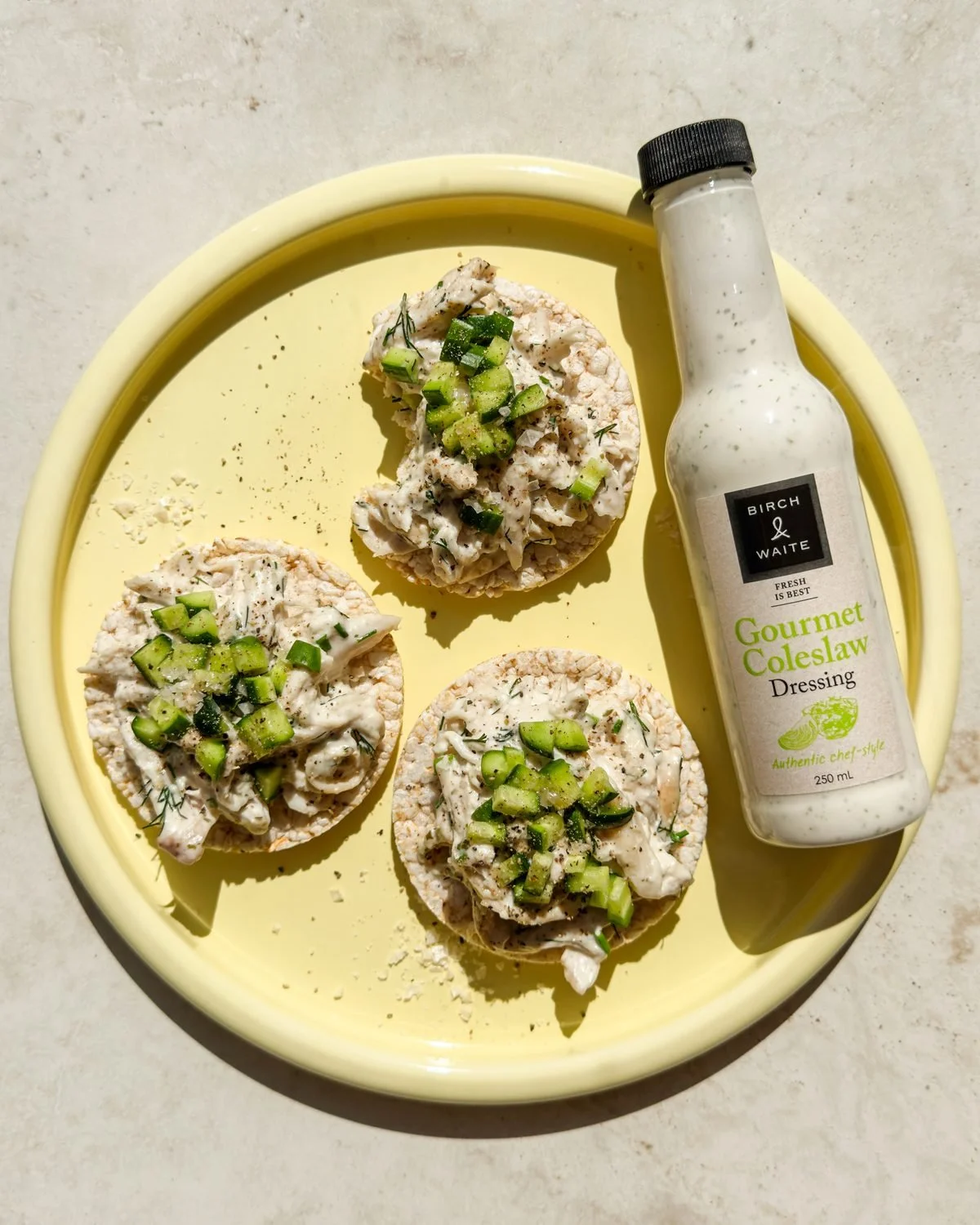 Creamy high-protein chicken rice cakes