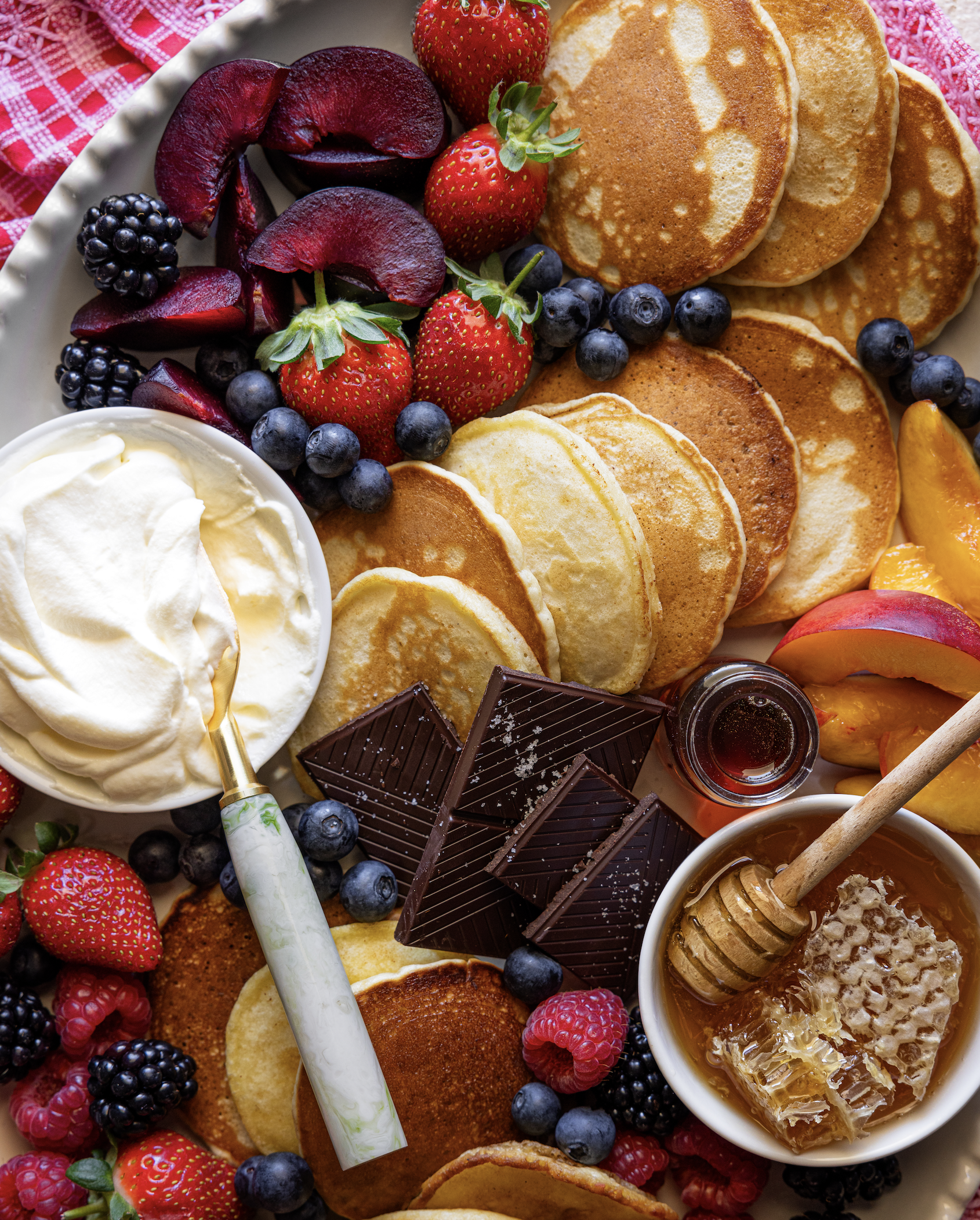 valentines inspired pancake platter.