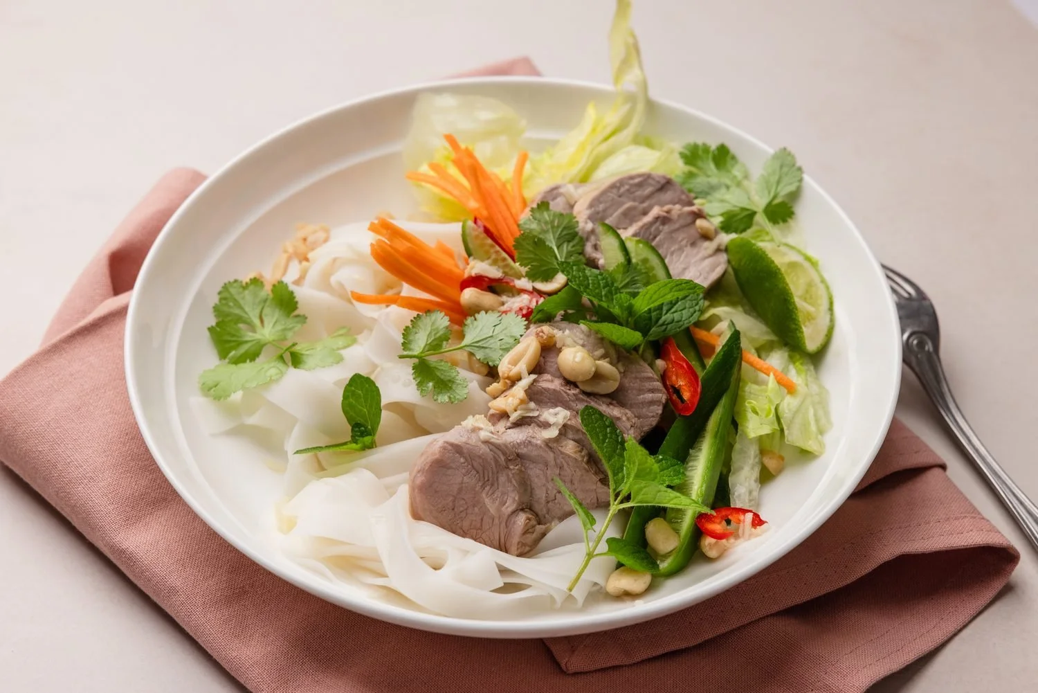 Vietnamese pork noodle salad bowl