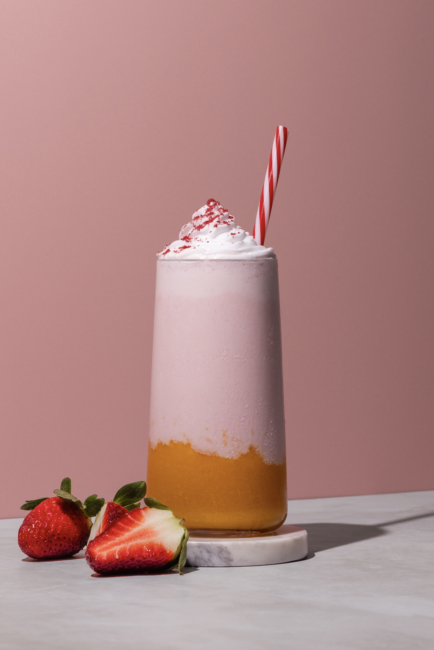 strawberry peaches & cream frappe.