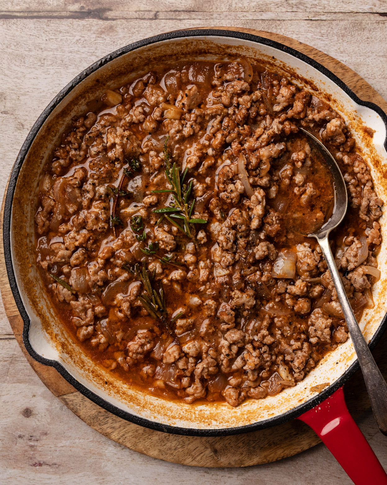 slow cooked pork mince ragu.