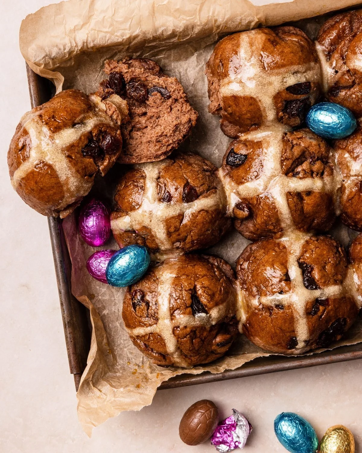 20 minute carob hot cross buns