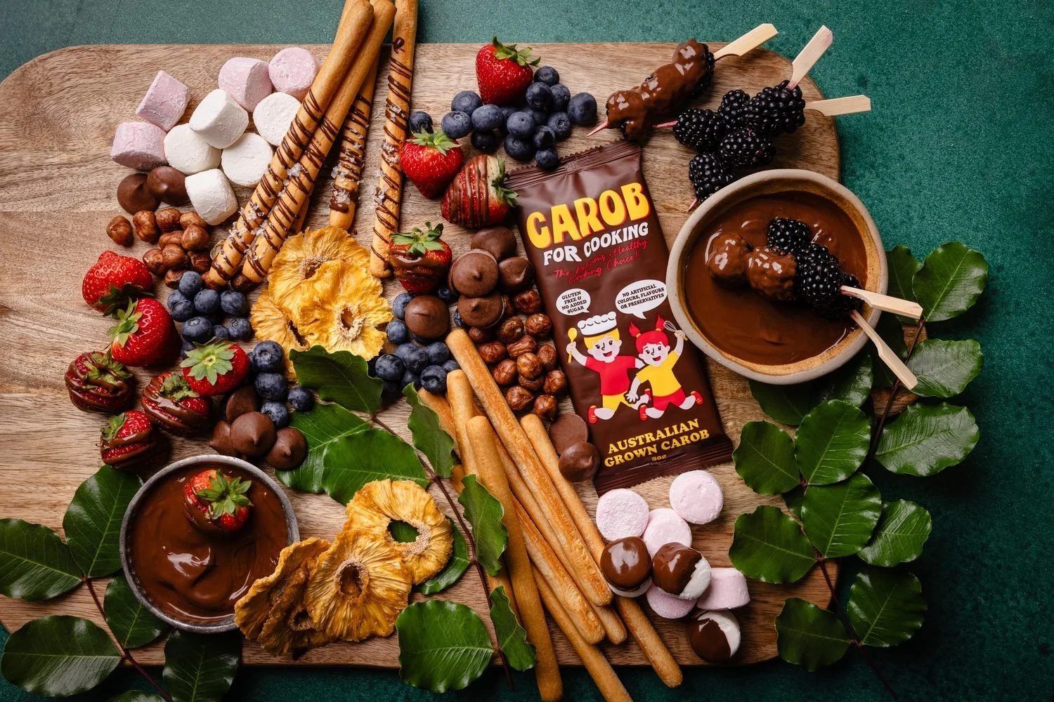 Carob snack & dessert platter