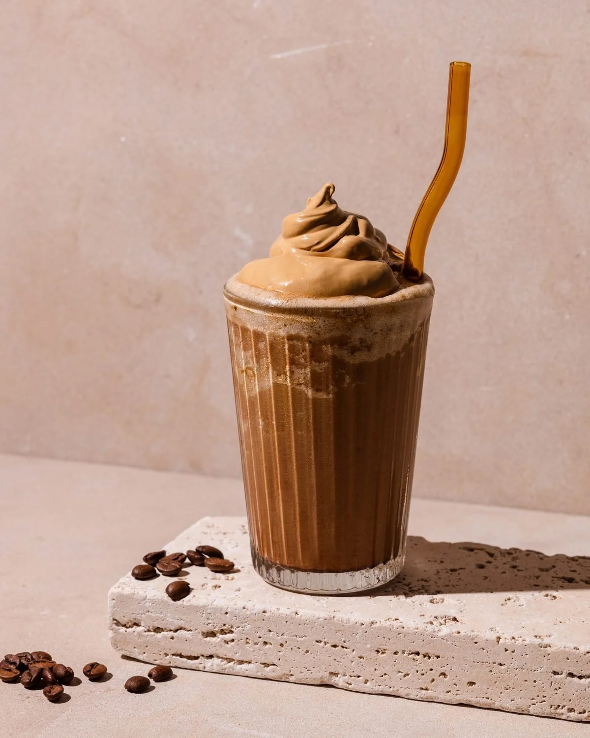 Mocha frappe with dalgona cream