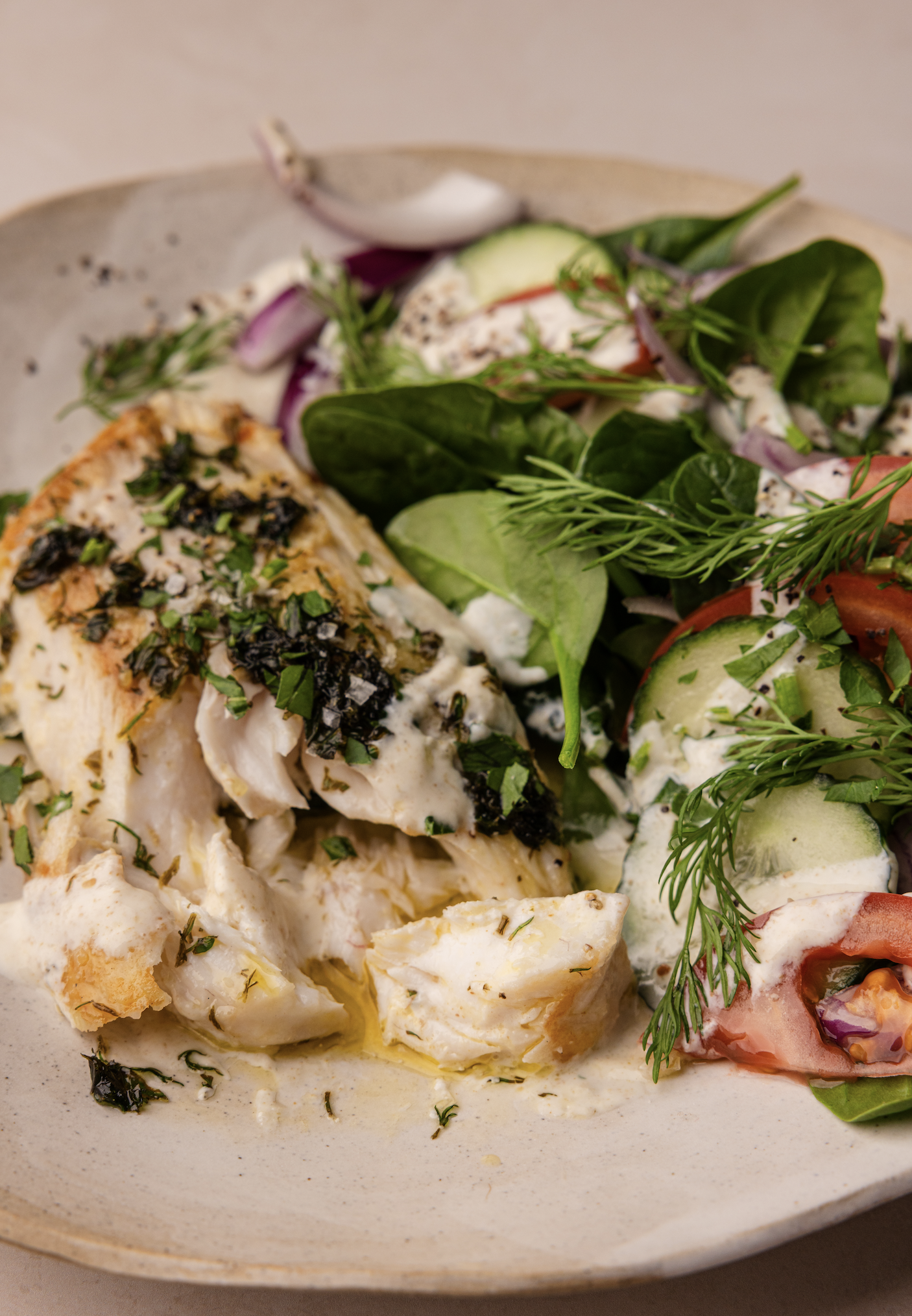 lemon & herb snapper.