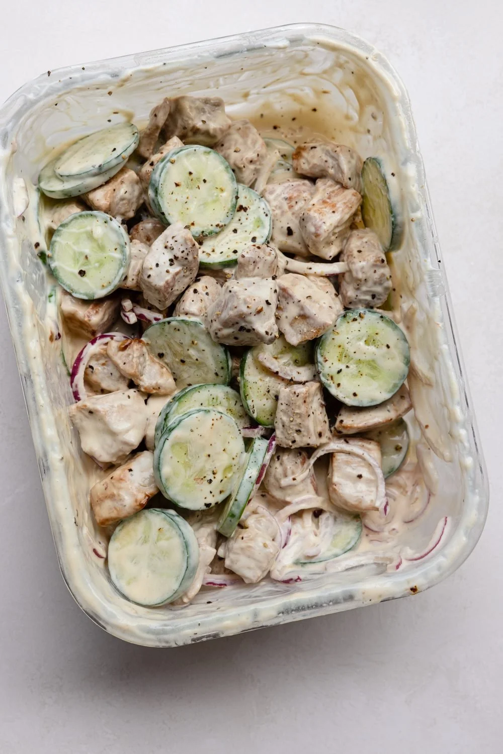 High-protein pork cucumber salad