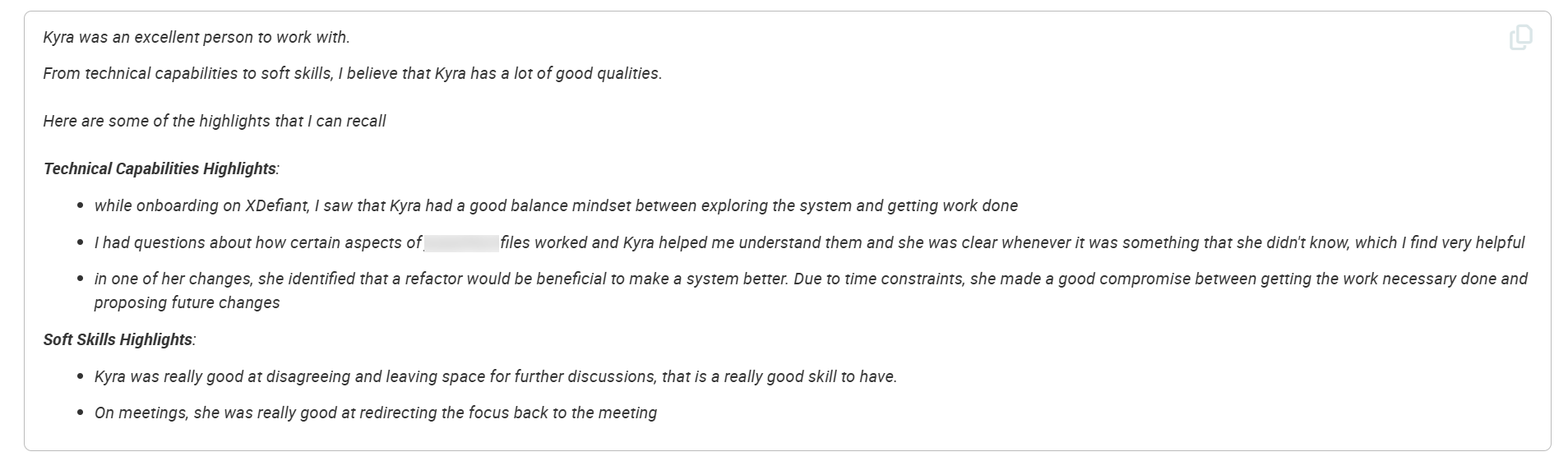 Feedback from Senior Gameplay Programmer at Red Storm Entertainment