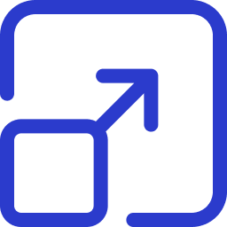 Icon of an upward trending arrow inside a square, representing growth or progress.