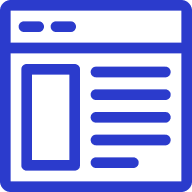 Icon of a newspaper or news article page with text and image placeholders