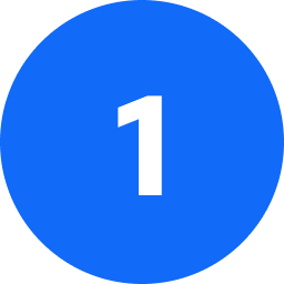 A blue circular sign with the number 1 in white in the center.