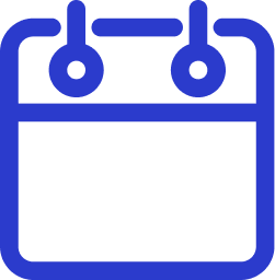 Calendar icon in blue.