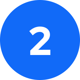 Blue circle with the number two in white.