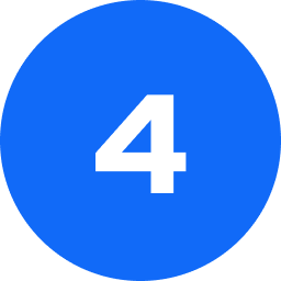 Blue circular icon with the number four in white.