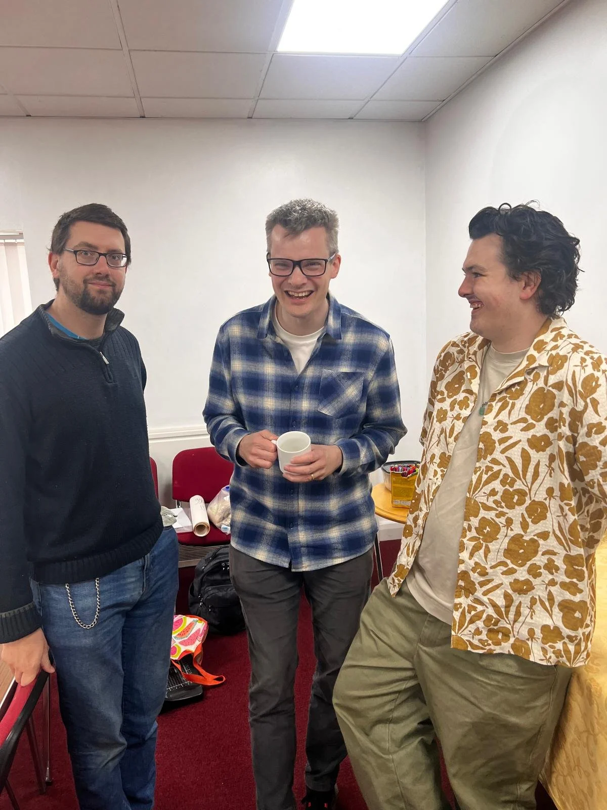 Men laughing together