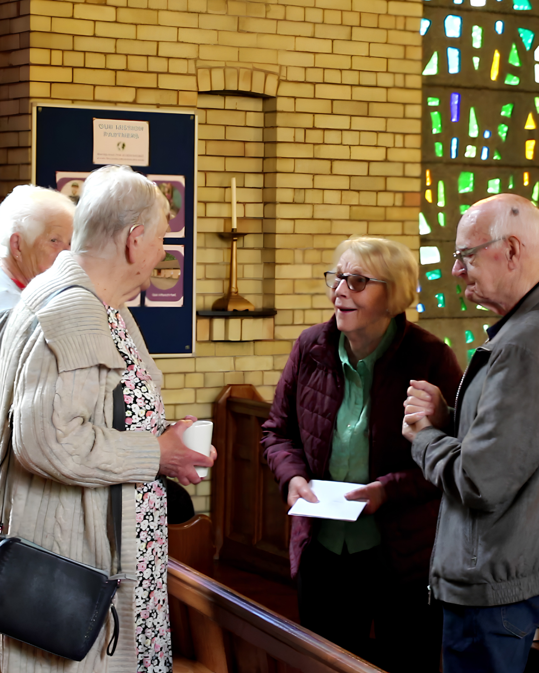 People talking at Christ Church
