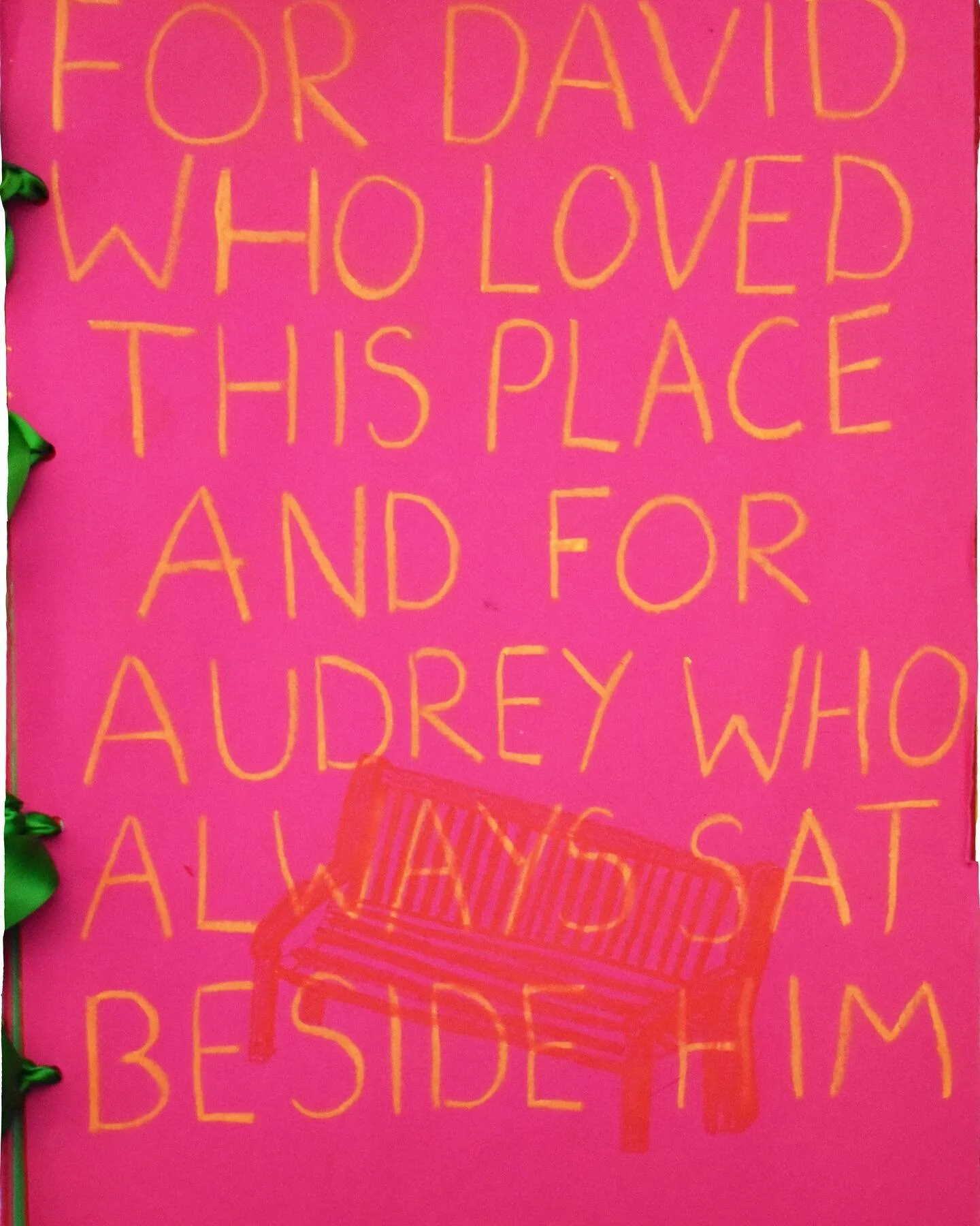 FOR DAVID WHO LOVED THIS PLACE AND FOR AUDREY WHO ALWATS SAT BESIDE HIM

🌸Grayson project
🌸Sketchbook