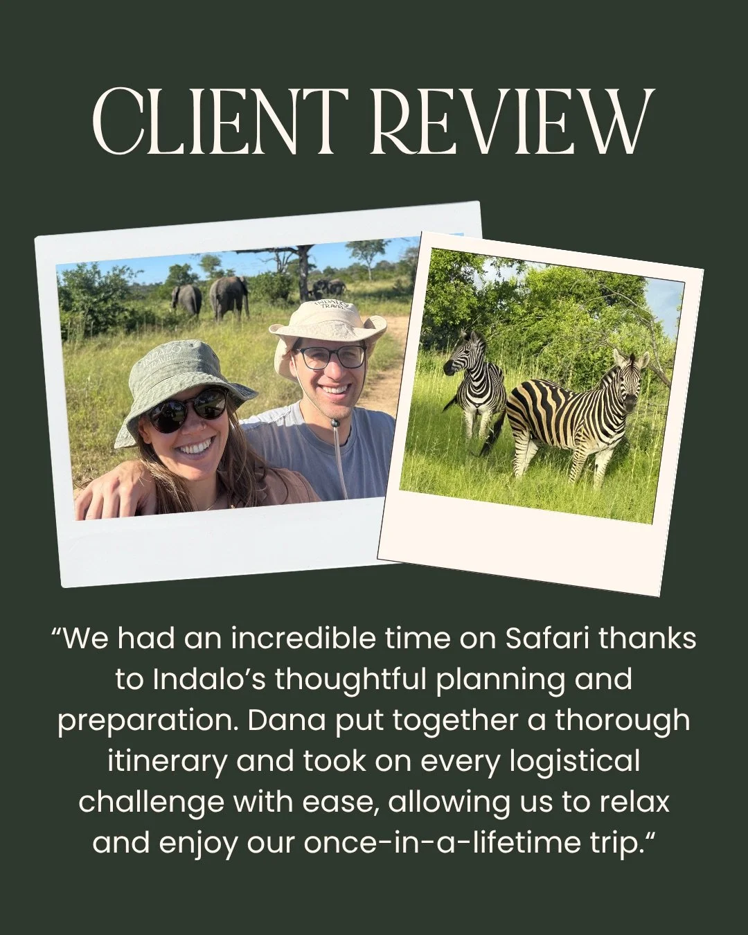 Some kind words from Will and Sasha about their time on Safari! Thank you for trusting us with your adventure 😊

#clientreviews #travelinspo #africantravel #safari #travel