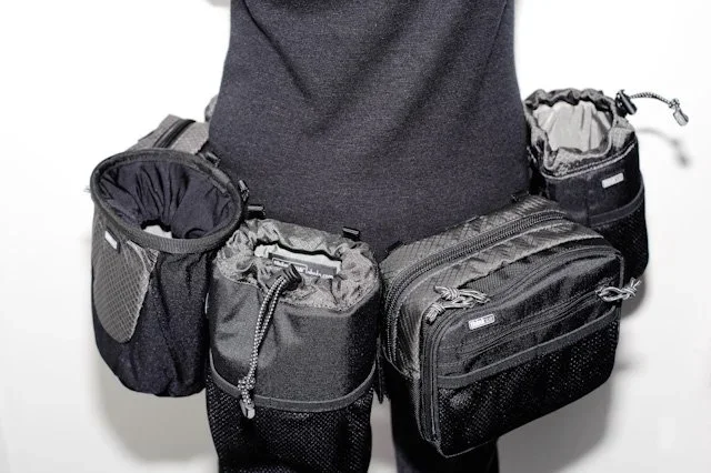 Think Tank belt system with lens and accessory pouches
